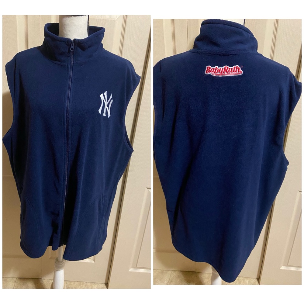 XL Yankees Navy Blue Fleece Vest LIKE NEW